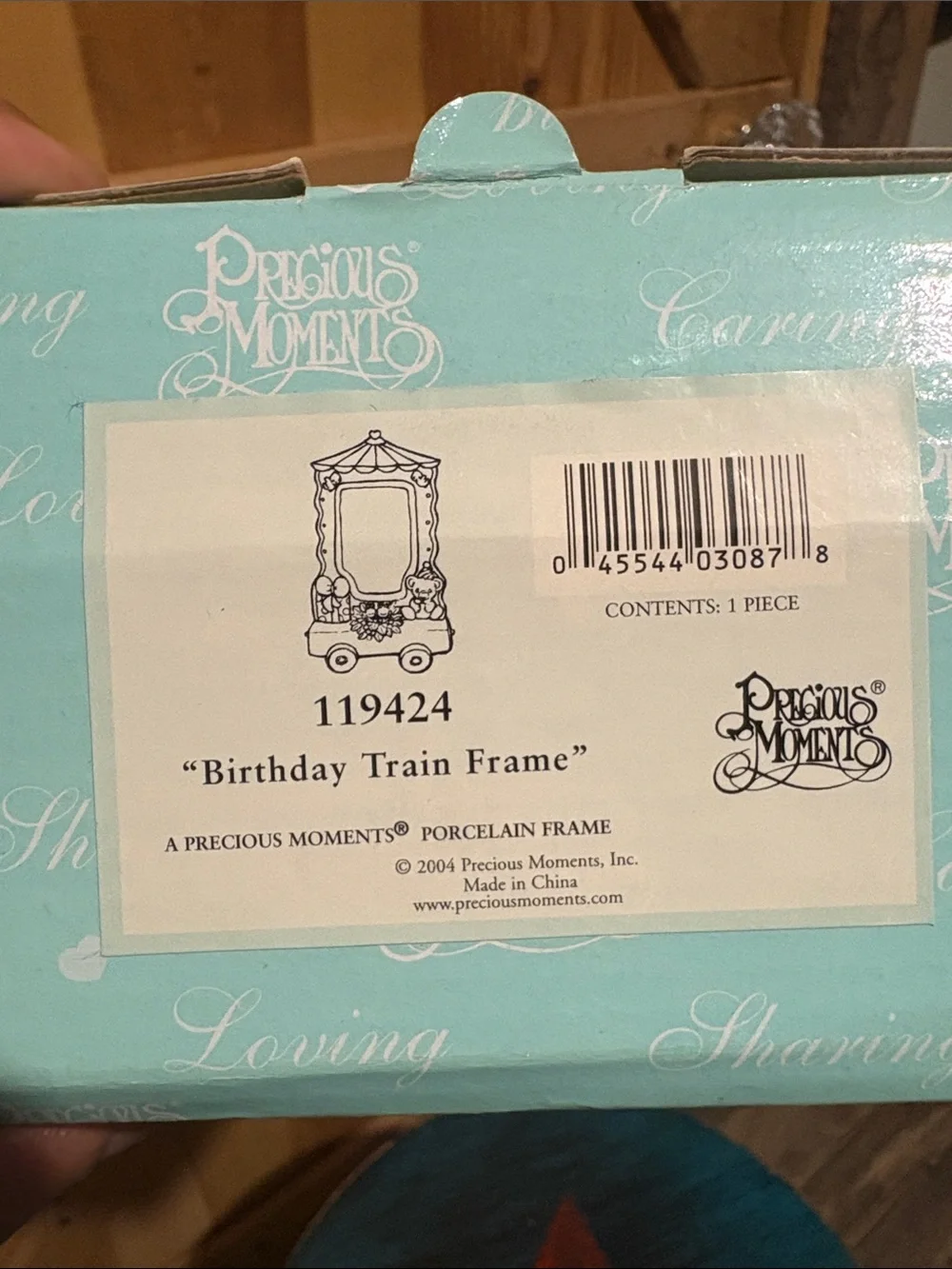 Precious Moments Birthday Train Frame in Pink, Yellow, Blue and Cream